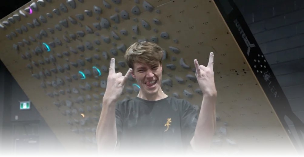 Matt portrait in front of the Kilterboard